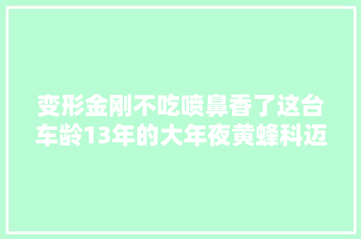 变形金刚不吃喷鼻香了这台车龄13年的大年夜黄蜂科迈罗8万值得买吗