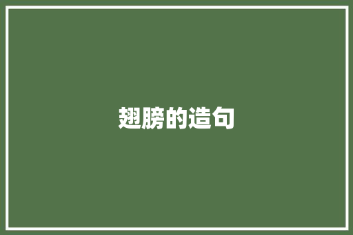 翅膀的造句 知识百科