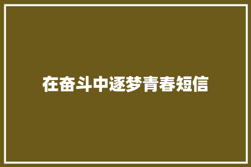 在奋斗中逐梦青春短信