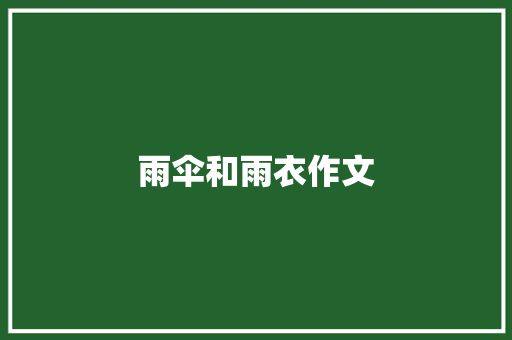 雨伞和雨衣作文