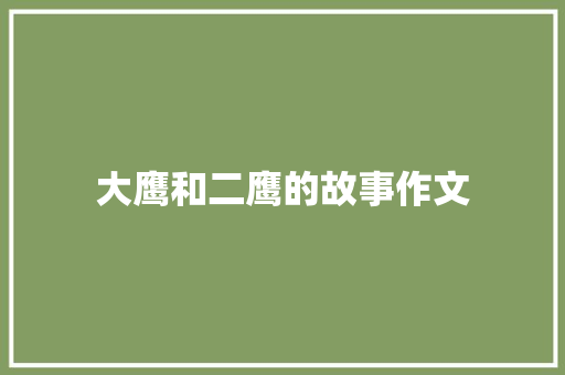 大鹰和二鹰的故事作文