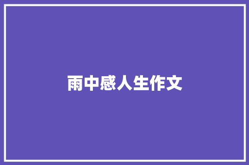 雨中感人生作文