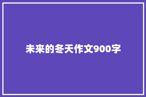 未来的冬天作文900字