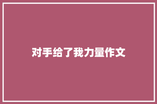 对手给了我力量作文