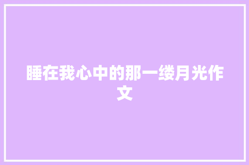 睡在我心中的那一缕月光作文