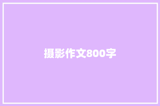 摄影作文800字