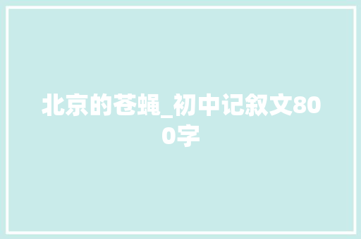 北京的苍蝇_初中记叙文800字