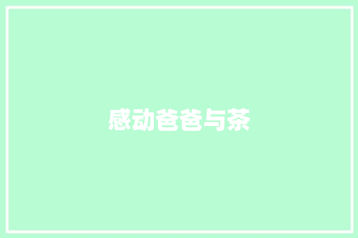 感动爸爸与茶