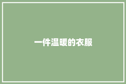 一件温暖的衣服