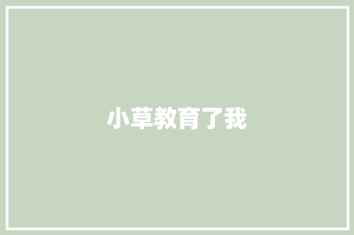 小草教育了我