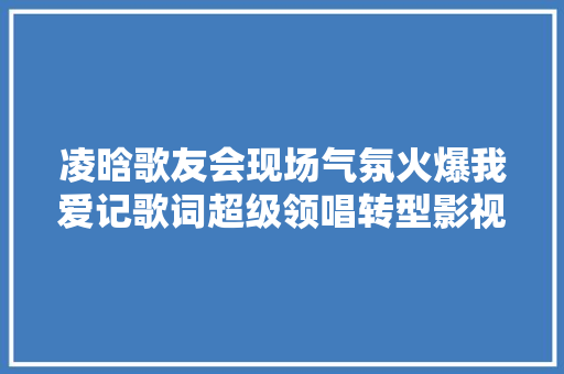 凌晗歌友会现场气氛火爆我爱记歌词超级领唱转型影视制作人 休闲娱乐