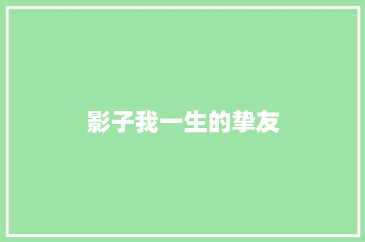 影子我一生的挚友