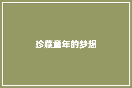 珍藏童年的梦想