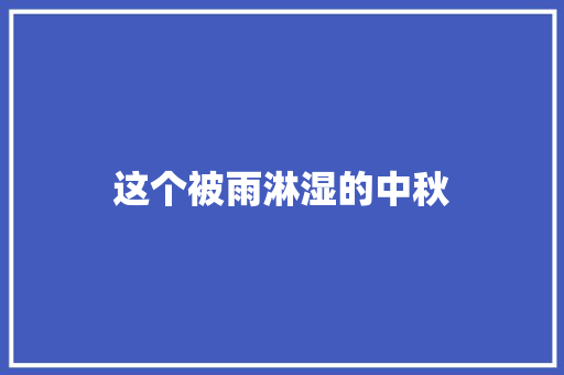 这个被雨淋湿的中秋