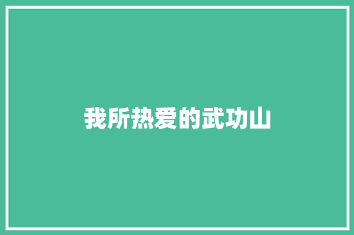 我所热爱的武功山