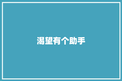 渴望有个助手