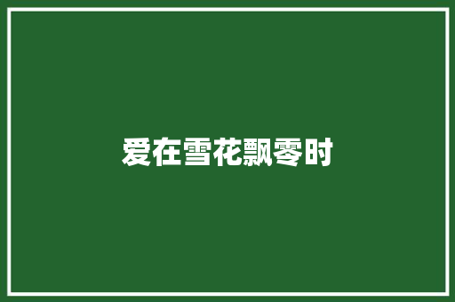 爱在雪花飘零时