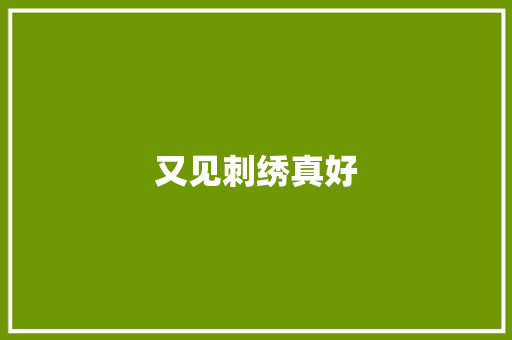 又见刺绣真好