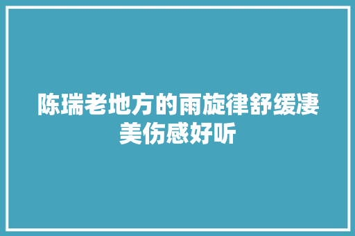 陈瑞老地方的雨旋律舒缓凄美伤感好听 休闲娱乐