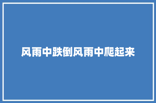 风雨中跌倒风雨中爬起来