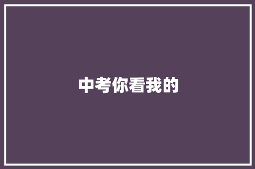 中考你看我的