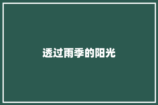 透过雨季的阳光