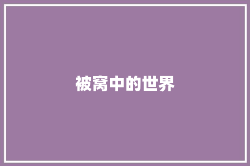 被窝中的世界