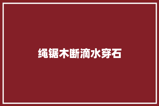 绳锯木断滴水穿石