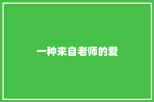 一种来自老师的爱