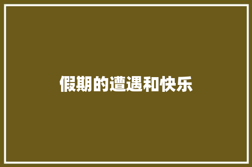 假期的遭遇和快乐