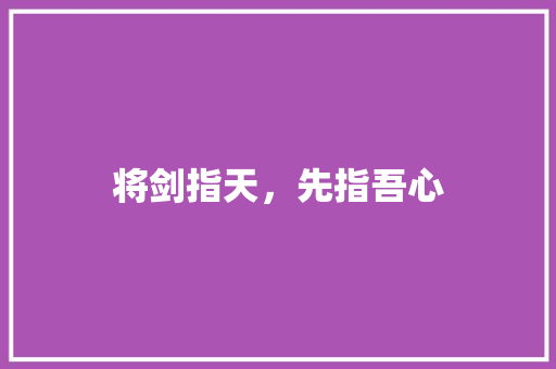 将剑指天，先指吾心