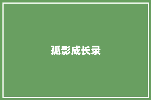 孤影成长录