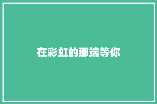 在彩虹的那端等你