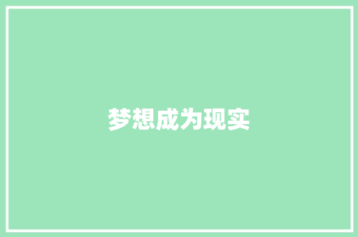 梦想成为现实
