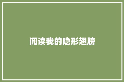 阅读我的隐形翅膀