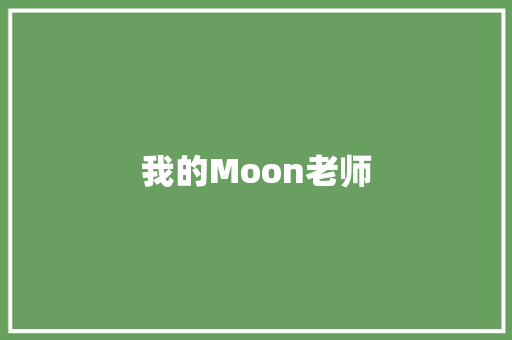 我的Moon老师