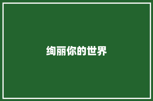 绚丽你的世界
