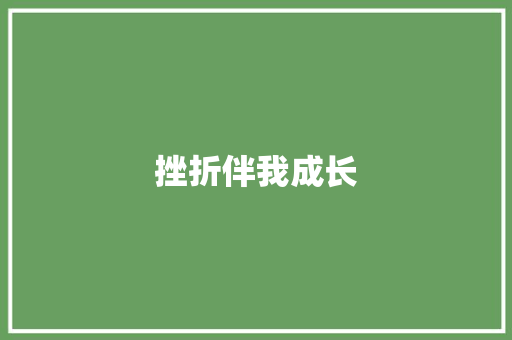 挫折伴我成长