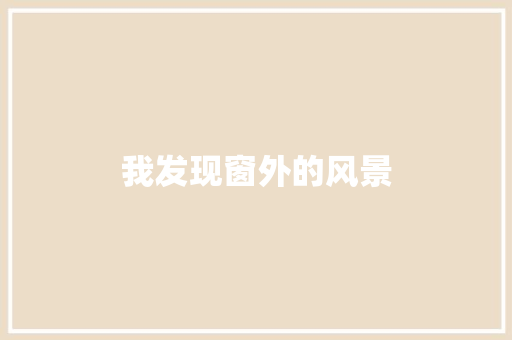 我发现窗外的风景