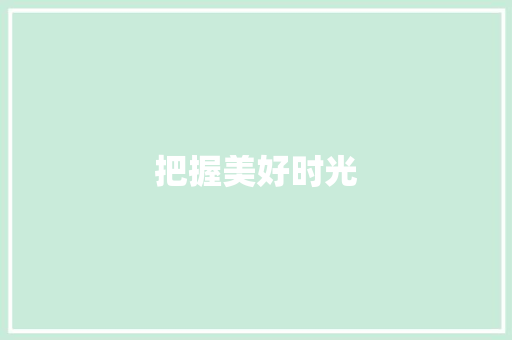 把握美好时光