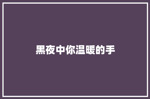 黑夜中你温暖的手