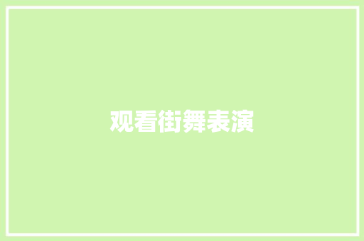 观看街舞表演