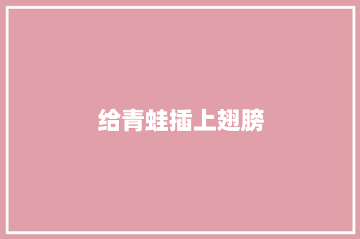 给青蛙插上翅膀