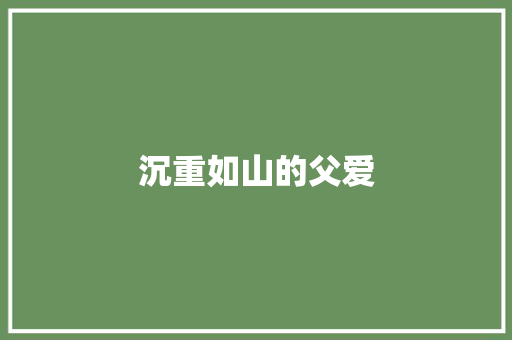 沉重如山的父爱