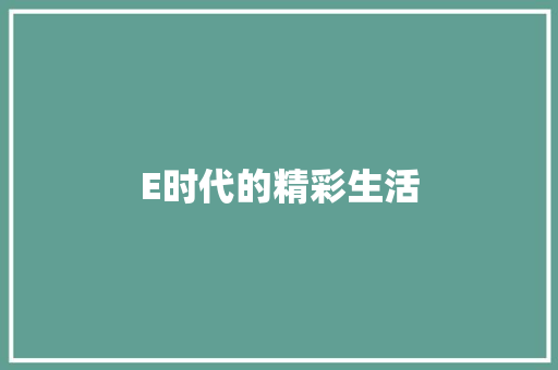 E时代的精彩生活