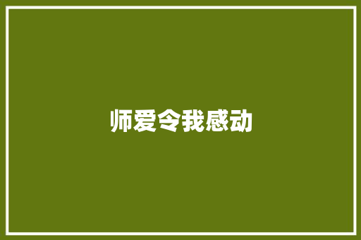师爱令我感动