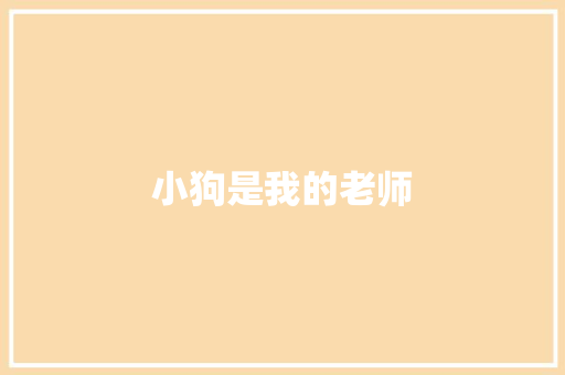 小狗是我的老师