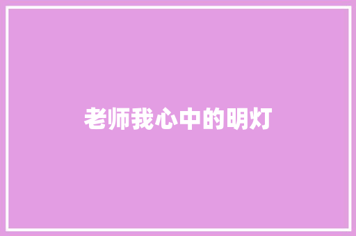 老师我心中的明灯