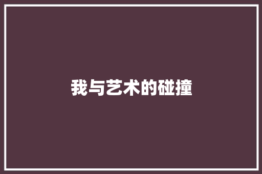 我与艺术的碰撞