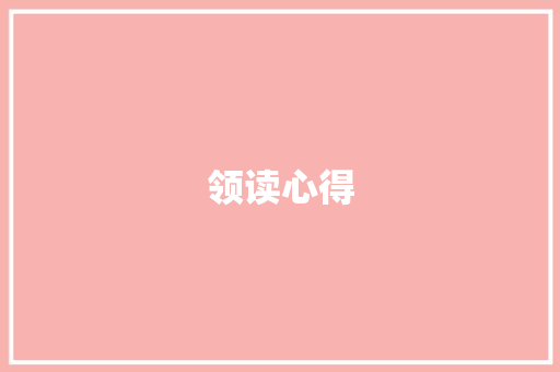 领读心得